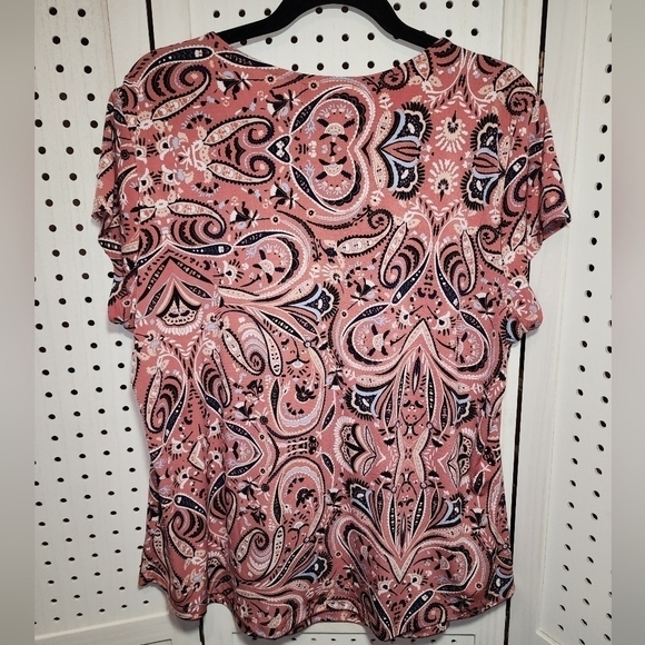 Liz Claiborne Career XXL Cap Sleeve Dusty Rose Paisley - Picture 3 of 7
